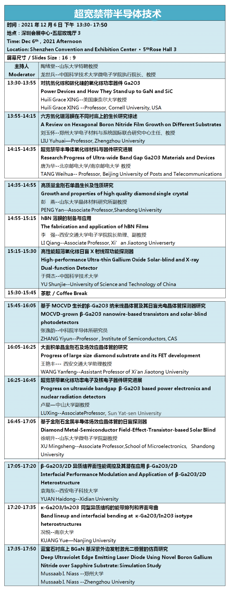超寬禁帶分會全日程