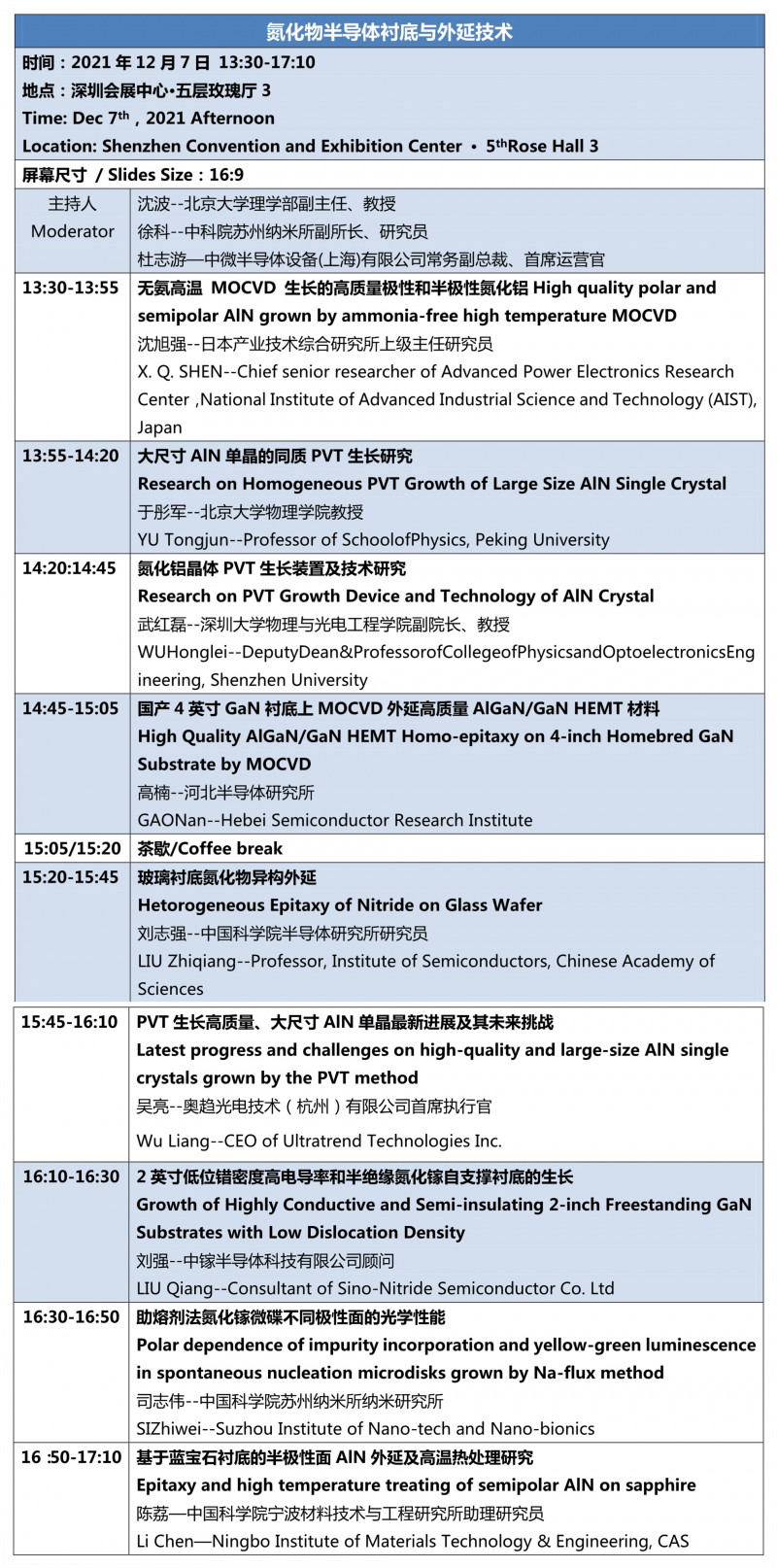 F3-材料與裝備論壇-B-氮化物半導體襯底與外延日程