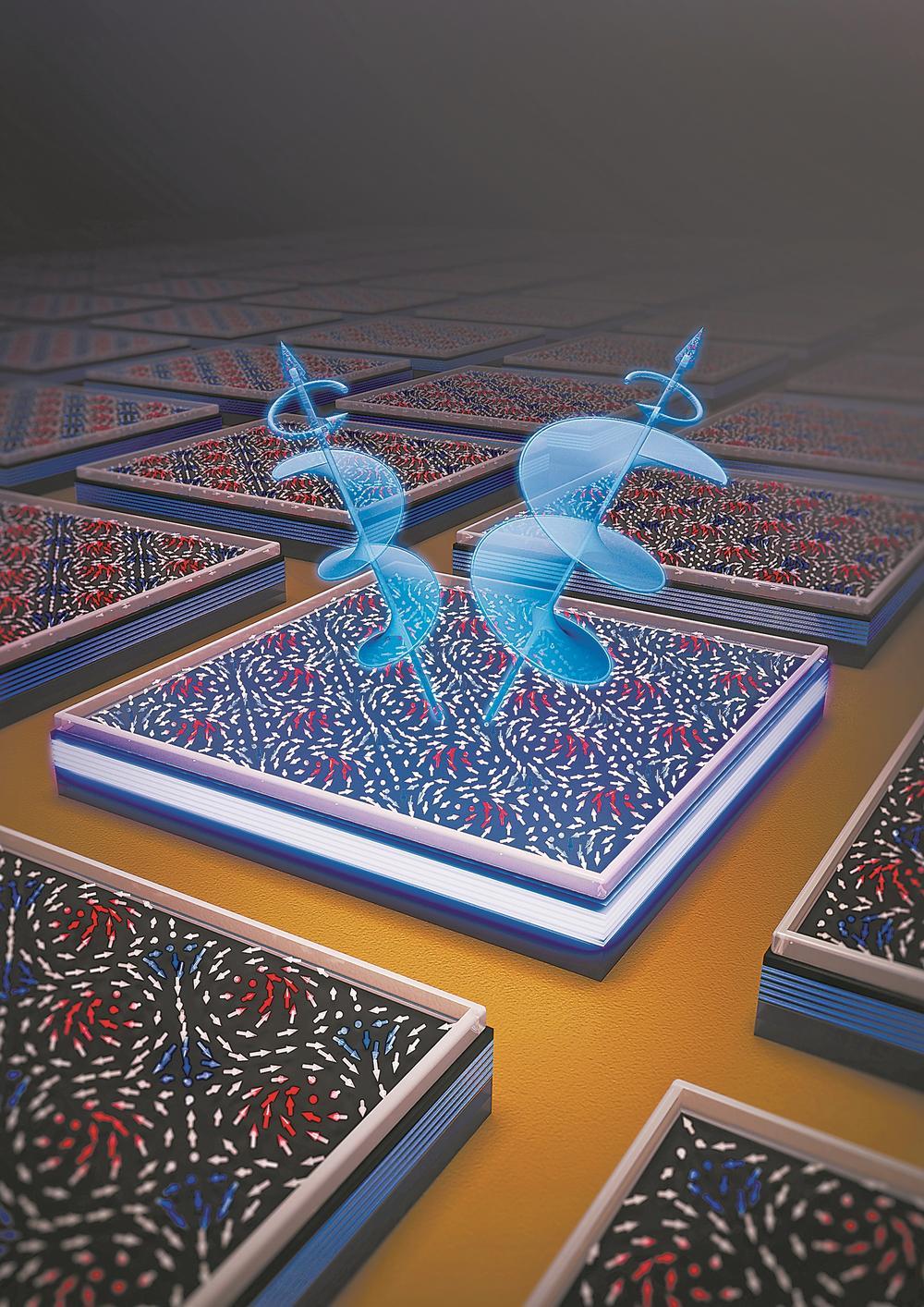 廈門(mén)大學(xué)半導(dǎo)體研究團(tuán)隊(duì)研制的拓?fù)渥孕虘B(tài)光源芯片示意圖 （受訪對(duì)象供圖）