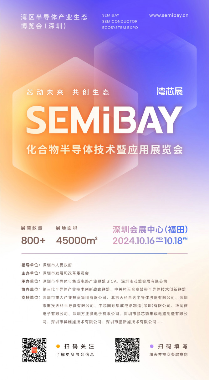 SEMiBAY/灣芯展| 800+展商齊聚化合物半導體技術暨應用展覽會，10月15-18日深圳見！
